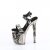 Pleaser RAPTURE-812-LT Sandales à plateforme Cuir Noir Argent EU-40/US-10