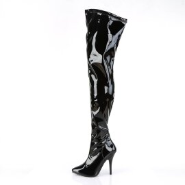 Pleaser SEDUCE-3000 Bottes cuissardes Vernis Noir EU-43/US-13