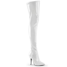 Pleaser SEDUCE-3000 Bottes cuissardes Vernis Blanc...
