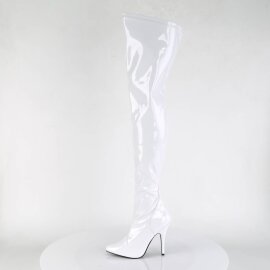 Pleaser SEDUCE-3000 Bottes cuissardes Vernis Blanc EU-38/US-8
