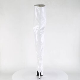 Pleaser SEDUCE-3000 Bottes cuissardes Vernis Blanc EU-38/US-8
