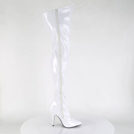 Pleaser SEDUCE-3000 Bottes cuissardes Vernis Blanc EU-38/US-8