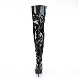 Pleaser SEDUCE-3010 Bottes cuissardes Vernis Noir EU-38/US-8