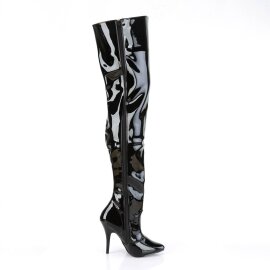 Pleaser SEDUCE-3010 Bottes cuissardes Vernis Noir EU-38/US-8