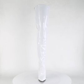 Pleaser SEDUCE-3010 Bottes cuissardes Vernis Blanc...