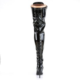Pleaser SEDUCE-3024 Bottes cuissardes Vernis Noir EU-38/US-8