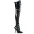 Pleaser SEDUCE-3024 Bottes cuissardes Vernis Noir EU-38/US-8