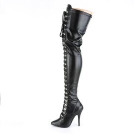 Pleaser SEDUCE-3024 Bottes cuissardes Cuir synthétique Noir EU-43/US-13