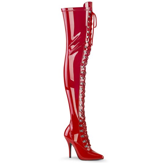 Pleaser SEDUCE-3024 Bottes cuissardes Vernis Rouge EU-38/US-8