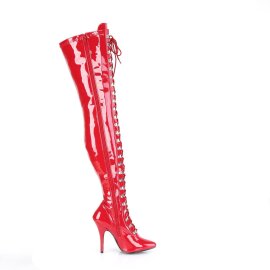 Pleaser SEDUCE-3024 Bottes cuissardes Vernis Rouge EU-38/US-8