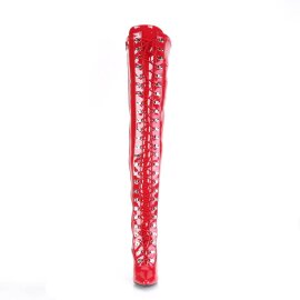 Pleaser SEDUCE-3024 Bottes cuissardes Vernis Rouge EU-39/US-9