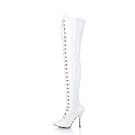 Pleaser SEDUCE-3024 Bottes cuissardes Vernis Blanc EU-43/US-13