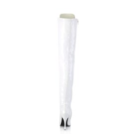 Pleaser SEDUCE-3024 Bottes cuissardes Vernis Blanc EU-43/US-13