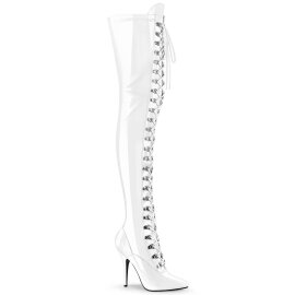 Pleaser SEDUCE-3024 Bottes cuissardes Vernis Blanc...