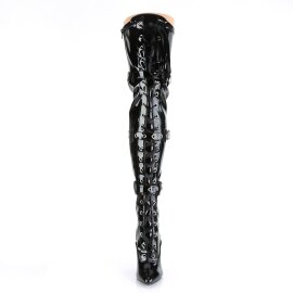 Pleaser SEDUCE-3028 Bottes cuissardes Vernis Noir EU-37/US-7