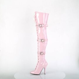 Pleaser SEDUCE-3028 Bottes cuissardes Vernis Rose EU-38/US-8