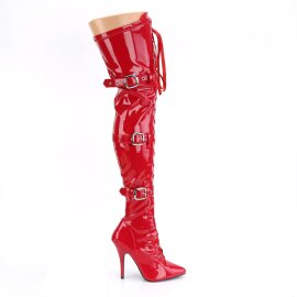 Pleaser SEDUCE-3028 Bottes cuissardes Vernis Rouge EU-38/US-8