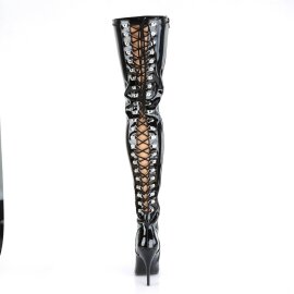 Pleaser SEDUCE-3063 Bottes cuissardes Vernis Noir EU-41/US-11