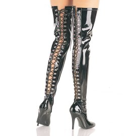Pleaser SEDUCE-3063 Bottes cuissardes Vernis Noir EU-37/US-7