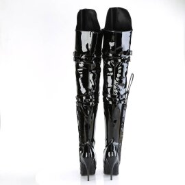 Pleaser SEDUCE-3080 Bottes cuissardes Vernis Noir EU-43/US-13