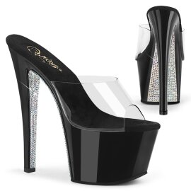 Pleaser SKY-301CRS Mules à plateforme Transparent...