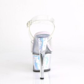 Pleaser SKY-308MC Mules à plateforme Transparent Bleu EU-35/US-5