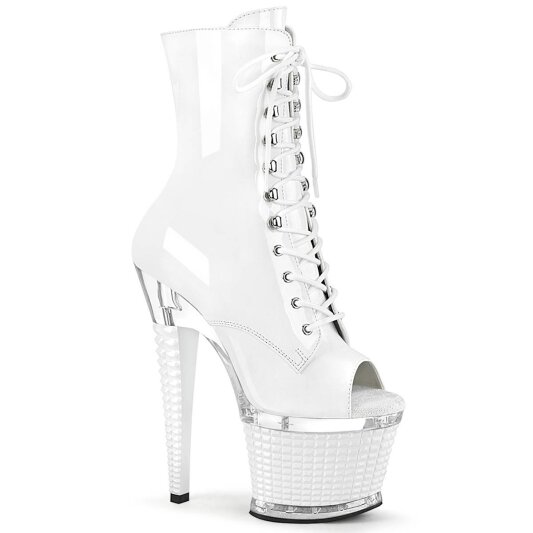Pleaser SPECTATOR-1021 Bottines à plateforme Vernis Blanc EU-39/US-9