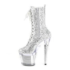 Pleaser SPECTATOR-1040G Bottines à plateforme Paillettes Argent EU-37/US-7