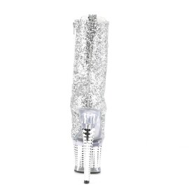 Pleaser SPECTATOR-1040G Bottines à plateforme Paillettes Argent EU-37/US-7