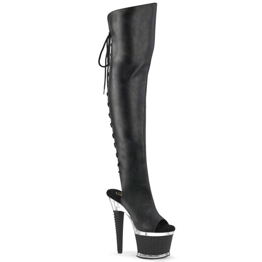 Pleaser SPECTATOR-3019 Bottes cuissardes à plateforme Cuir synthétique Noir EU-36/US-6