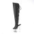 Pleaser SPECTATOR-3019 Bottes cuissardes à plateforme Cuir Chrome Noir EU-38/US-8