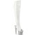 Pleaser SPECTATOR-3019 Bottes cuissardes à plateforme Cuir synthétique Chrome Blanc EU-39/US-9