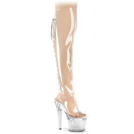 Pleaser SPECTATOR-3019C Bottes cuissardes à plateforme Transparent EU-38/US-8