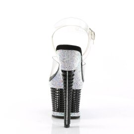 Pleaser SPECTATOR-708RS Sandales à plateforme Strass Argent EU-37/US-7