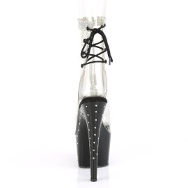 Pleaser STARDUST-1018C-2RS Bottines à plateforme Transparent Noir EU-35/US-5
