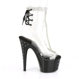 Pleaser STARDUST-1018C-2RS Bottines à plateforme Transparent Noir EU-35/US-5