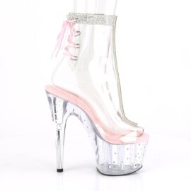 Pleaser STARDUST-1018C-2RS Bottines à plateforme Transparent Rose EU-37/US-7