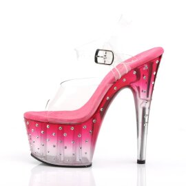 Pleaser STARDUST-708T Sandales à plateforme Transparent Rose EU-40/US-10
