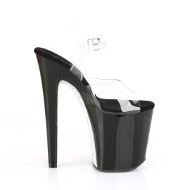 Pleaser XTREME-808CRS Sandales à plateforme Transparent Noir EU-35/US-5