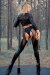 Paradise Chick Legging jarretière grip Superhero Léopard Noir M