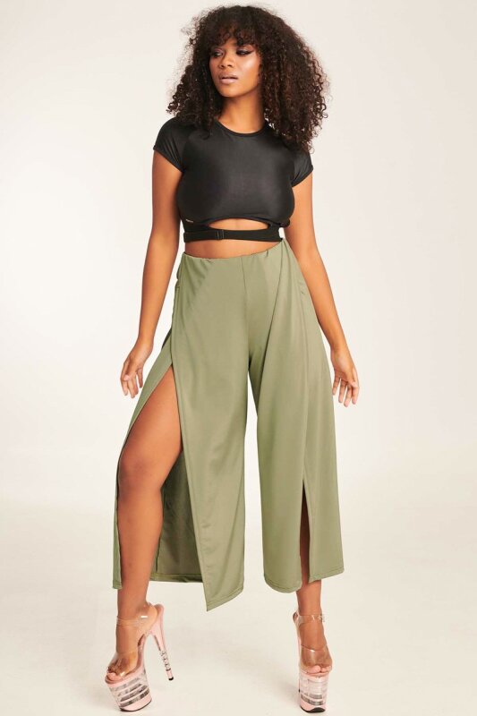 Paradise Chick Pantalon Aster Polecious Kaki XS