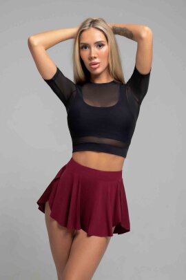 i-Style Jupe évasée Sport Rouge foncé S