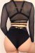 Lunalae Short taille haute Claire avec résille Noir XL