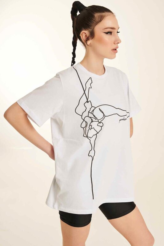 Paradise Chick Supreme Pole Dancer T-Shirt Blanc XL/XXL