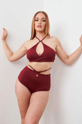 Lunalae Short taille haute Bailey ajustable Bourgogne S