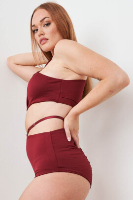 Lunalae Short taille haute Bailey ajustable Bourgogne M