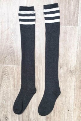 Chaussettes hautes Lunalae Gris foncé/rayures...