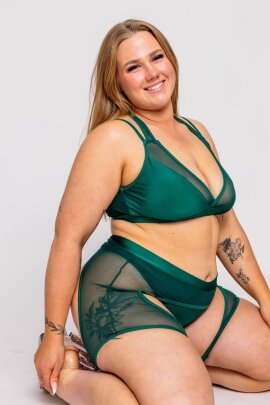 AMBR Designs Sculp Crop top Émeraude M