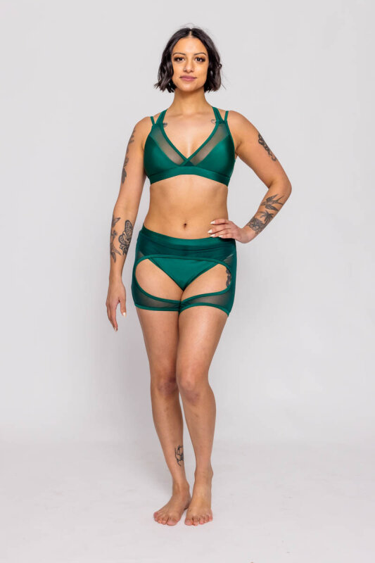 AMBR Designs Sculp Crop top Émeraude L
