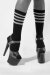 Chaussettes mi-mollet rayées noir et blanc